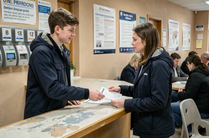 Jeune conducteur déposant une réclamation en préfecture suite au retard de son résultat de permis